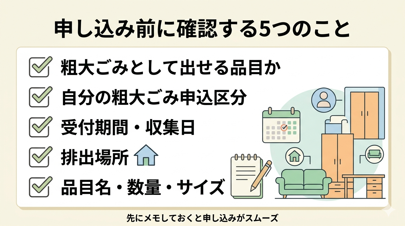 松山市の粗大ごみ申し込み方法の全体像。ハガキ・インターネット・LINEの3つを並べた図。
