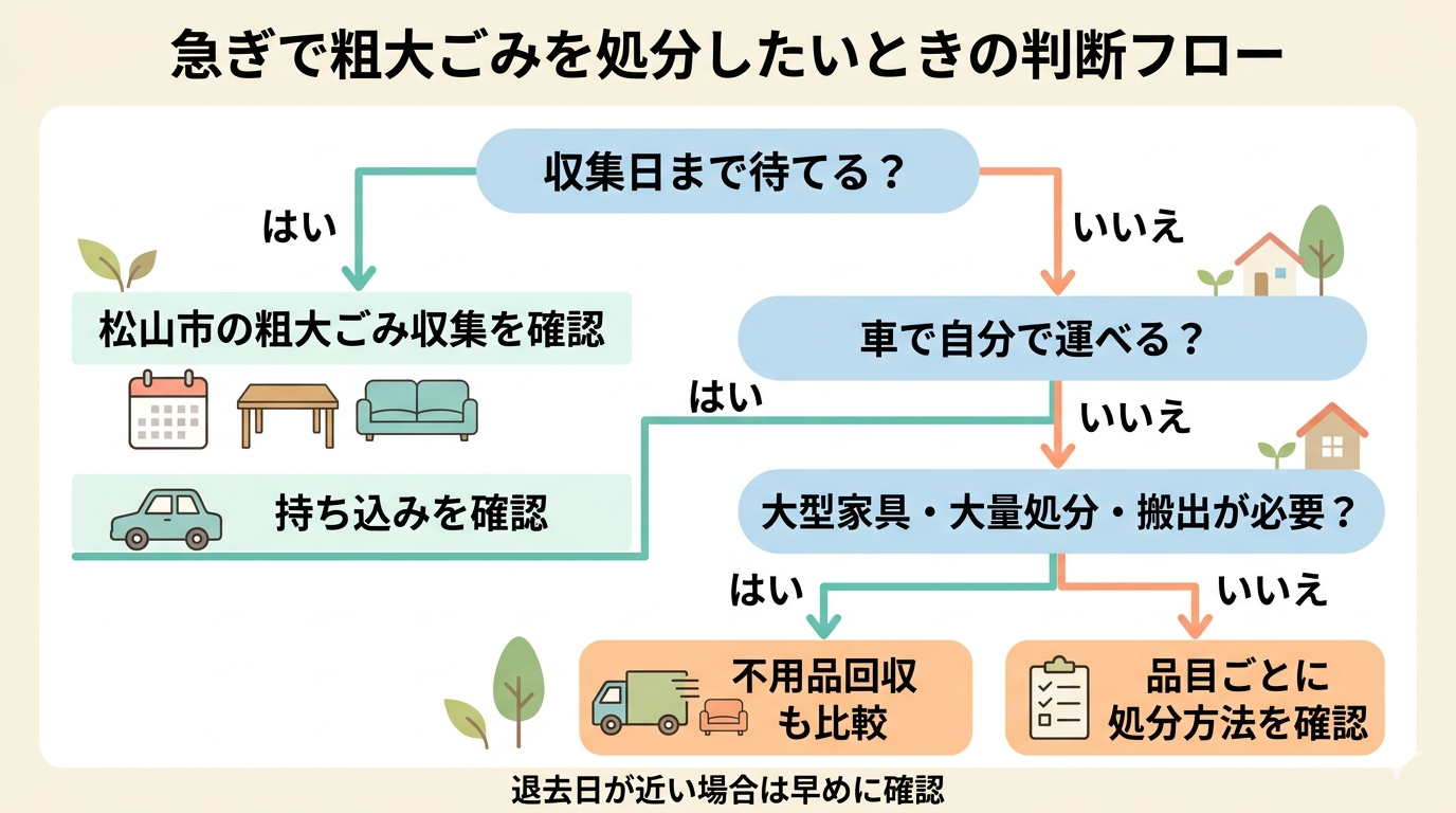 急ぎで処分したいときの判断フロー