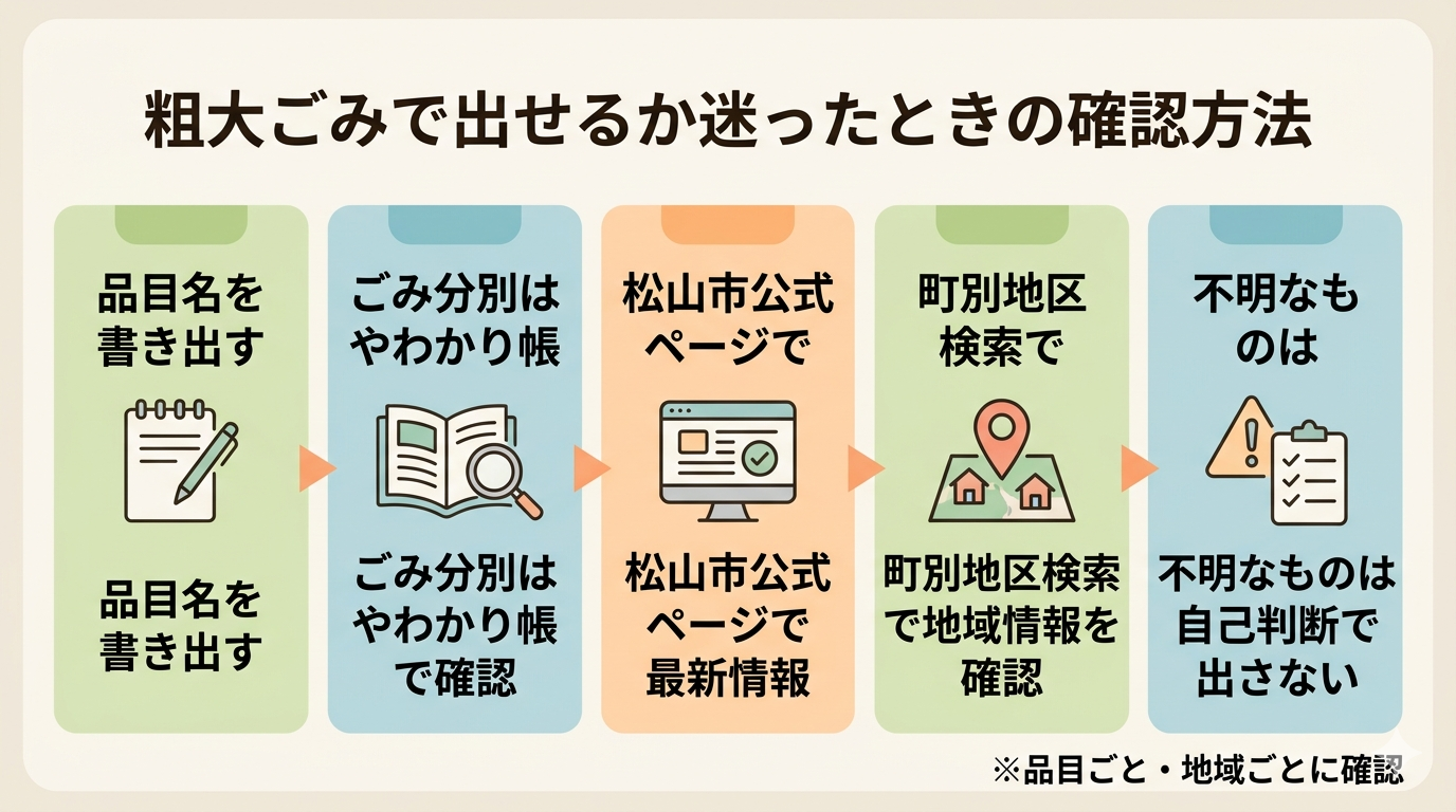 粗大ごみで出せるか迷ったときの確認方法