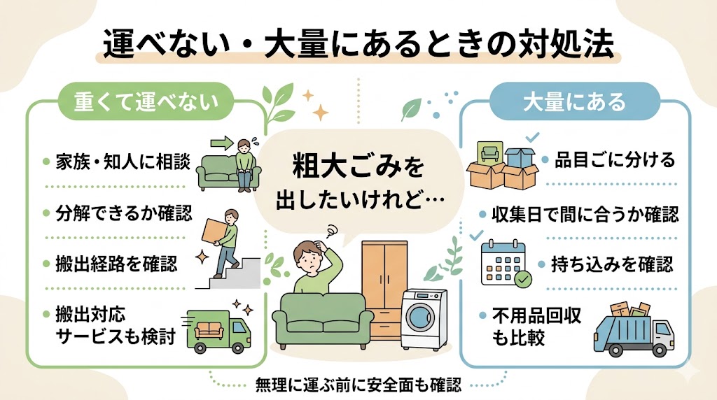 運べない・大量にあるときの対処法マップ